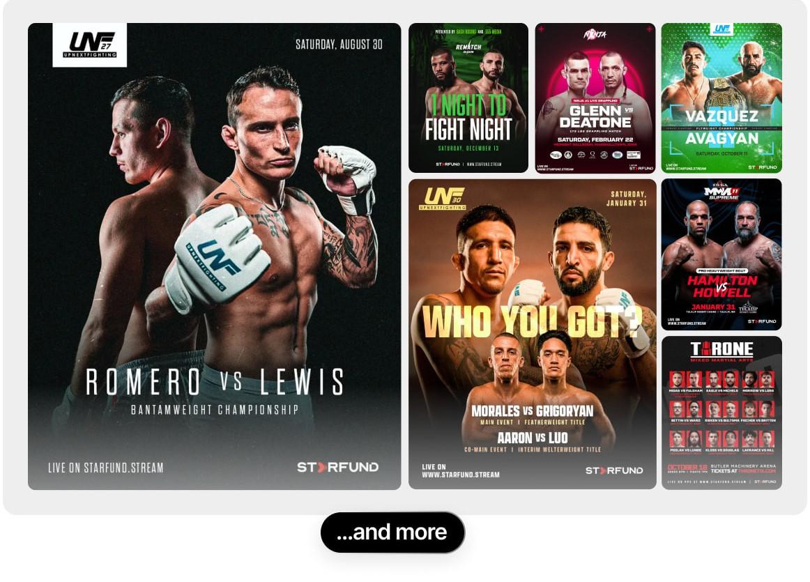 Fight event posters and marketing materials